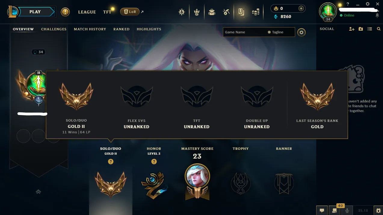 【 EUW 】∙ Gold II ⚡ 68% Win Rate 🔥 +38 LP Gain 💎 8260 BE ✅ Changeable Name ✅ Unverified Email ⸱ 🚚 Instant Delivery